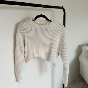 White Cropped Sweater